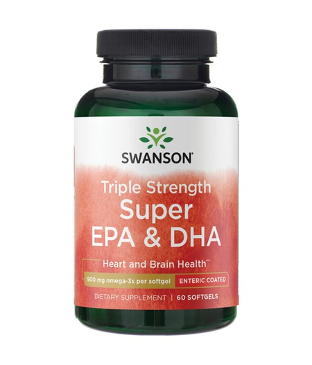 Triple Strength Super EPA & DHA (647 EPA/253 DHA) 60 softgel kapsula - Swanson
